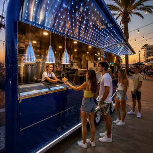 Remorque alimentaire personnalisable avec éclairage LED, cuisine complète, chariot de <span class=keywords><strong>concession</strong></span> pour glaces, café et restauration rapide - Product Image 6