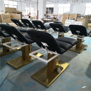 Équipements de salon Kisen, mobilier de salon de beauté, tables de massage spa à 3 moteurs, lit électrique hydraulique noir pour soins du visage avec base dorée - Product Image 4