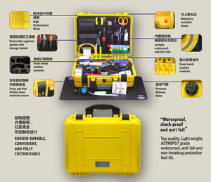 WFTK-800S 28 outils en 1 outil de câble à fibre optique à trois trous <span class=keywords><strong>Kit</strong></span> d'outils de base pour l'installation FTTH - Product Image 6