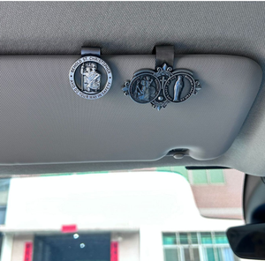 Bán buôn Hợp kim kẽm xe và ô tô quyến rũ Mặt dây chuyền Công Giáo ST Christopher bảo vệ Saint Christopher Visor Clip - Product Image 6