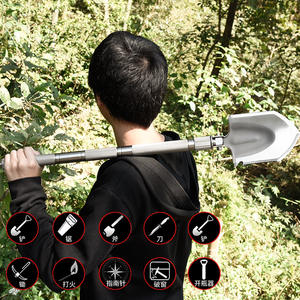 Pala plegable multifuncional Yuantu de 75 cm con mango en forma de D, herramienta de supervivencia para acampar al aire libre con cuchillo, brújula y abridor de botellas - Product Image 1
