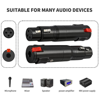 Adaptor Audio 1/4 ke XLR yang Dapat Dikunci, Adaptor Pengunci 6.35mm 1/4 Female ke 3Pin XLR Male untuk Konsol Mixing Mikrofon