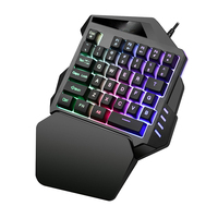 2024 Yeni Mini Mekanik Tek Elle Kontrol Edilebilir Yedi Renkli RGB USB/PS/2 ABS Malzemeli Anti-Ghosting Oyun Klavyesi