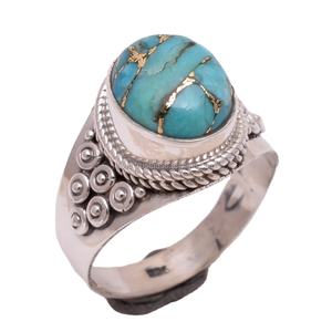 สีฟ้าทองแดงแหวนสีฟ้าครามอินเดียเครื่องประดับแฮนด์เมดจำนวนมากขายส่ง925แหวนเงินสเตอร์ลิงผู้ผลิต - Product Image 1