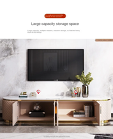 Modernes Wohnzimmermöbel Holz Blauer TV-Ständer Moderner Couchtisch und TV-Ständer Set Kamin-TV-Ständer Designs