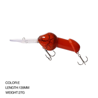 Leurre de pêche artificiel 85mm 27g en forme de pénis, pour la pêche en eau profonde, avec sonnette, type Minnow Crankbait, cadeau de Saint-Valentin