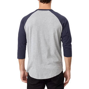 Camisetas Unisex de Manga 3/4, Estilo Béisbol, Color Personalizado, 100% Algodón, Cuello Redondo, Dobladillo Curvo, Venta al Por Mayor, Camisetas Regulares para Hombre - Product Image 6