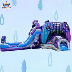 WINWAYTOYS Château gonflable personnalisable en PVC avec jeux vidéo, <span class=keywords><strong>toboggan</strong></span> <span class=keywords><strong>aquatique</strong></span> pour enfants, 6,2x5x5m, idéal pour les fêtes - Product Image 5