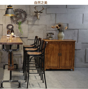Tabouret de bar moderne de style américain en fer forgé et bois massif, fabriqué en Chine, avec dossier, pieds hauts et accoudoirs, pour comptoir de pub ou <span class=keywords><strong>caisse</strong></span>. - Product Image 6