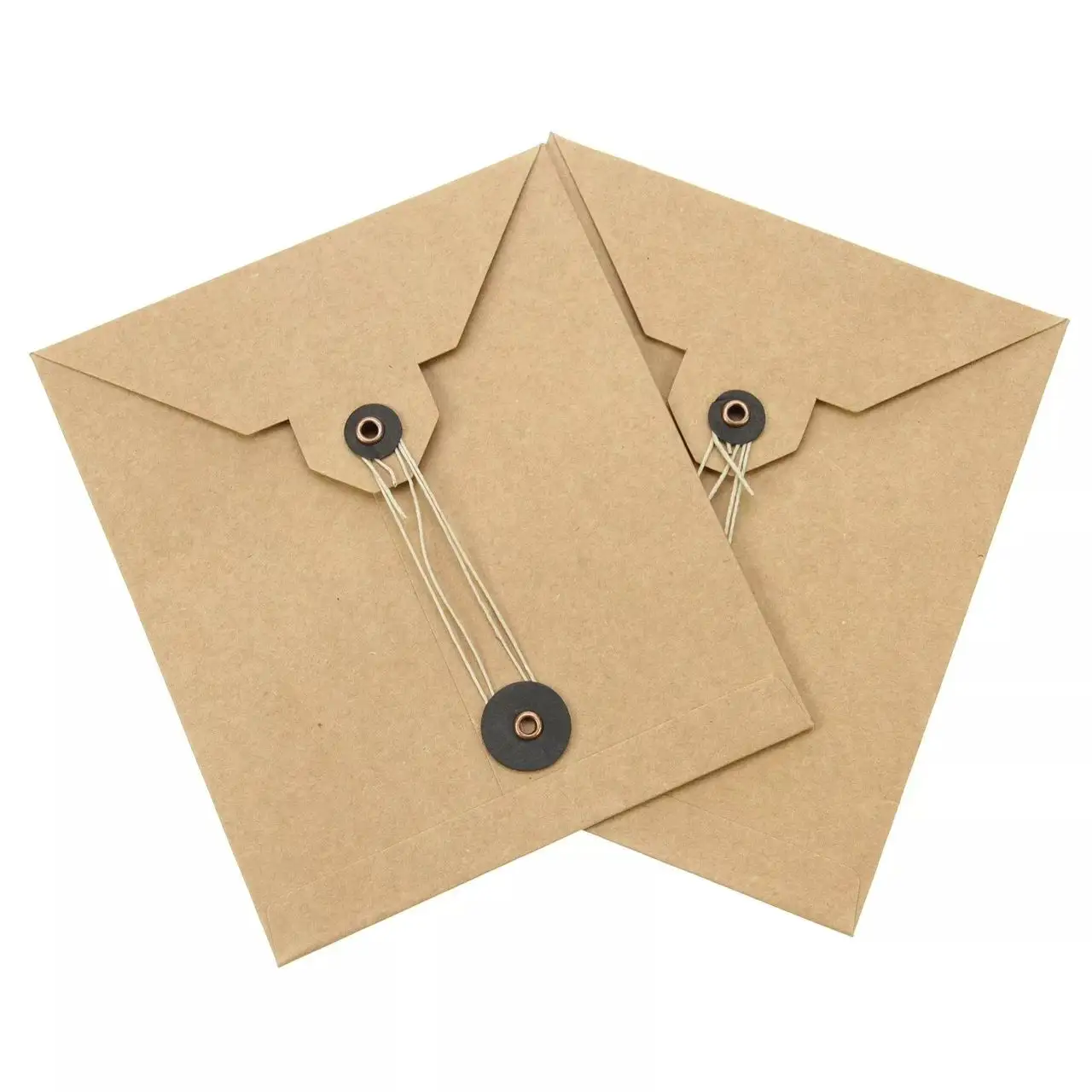 Grote Aangepaste Envelop Bedrukt Hete Verkoop Bruin Papier Kraft String Tie Opslag En Mailing Enveloppen