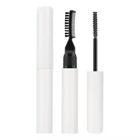 Vente en gros Vegan 2-en-1 pinceau à sourcils fins Tube blanc et bleu imperméable avec brosse à double tête bouchon à vis outil de maquillage