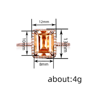 Anello Geometrico Quadrato per Donne, Gioiello Elegante e di Lusso per le Dita - Product Image 4