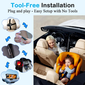 Monitor de Bebé para Auto con Doble Lente, Pantalla Ancha de 6.9 Pulgadas, Visión Nocturna HD IR, Cámara para Auto para Monitoreo de Seguridad de Dos Niños - Product Image 5