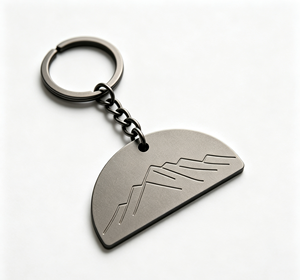 Porte-clés personnalisé en alliage de zinc moulé sous pression, logo émaillé noir, anneau de clé de voiture, forme irrégulière - Product Image 1