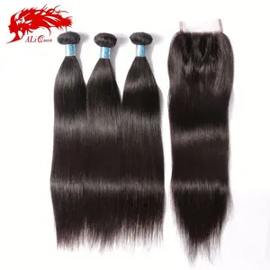 Natural hair extension remy virgin straight hair extension double drawn straight human hair extensions wholesale