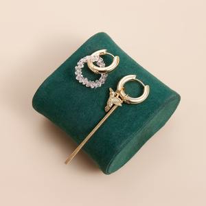 ต่างหูห่วงคริสตัลสไตล์มินิมอลสำหรับผู้หญิงกระดุมอินเทรนด์แบบเรียบง่ายองค์ประกอบนกทำจากสังกะสีอัลลอยของขวัญที่สมบูรณ์แบบ - Product Image 2