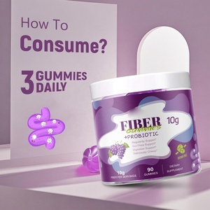 Complément de fibres OEM 10G en gommes saveur raisin sans sucre avec mélange de probiotiques 30 milliards de UFC, ACV, vitamine C, <span class=keywords><strong>inuline</strong></span> - Product Image 4