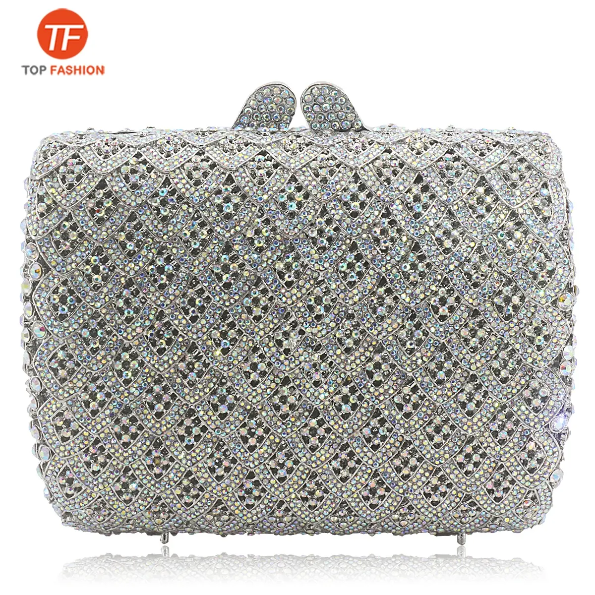 China Factory Wholesales Crystal Rhinestone Clutch Evening Bag for Formal Party Colorful Clutch Purse