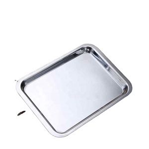 SUS 304 acier inoxydable plaque plateau rectangulaire cuisson <span class=keywords><strong>Pot</strong></span> plat japonais barbecue cafétéria stockage alimentaire fruits cuisine Golen gâteau plateau - Product Image 1