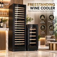 Réfrigérateur à vin double zone compact Minghou, profondeur 18,4-25,6 pouces, sous comptoir, pour 46-56 bouteilles