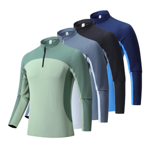 Quarter Zip Mens Gym Running Sports Nuevo diseño Dry Fit Camisetas de manga larga Fitness Entrenamiento Atlético Sudadera para hombres - Product Image 2