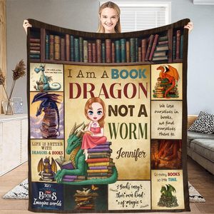 Newspaper Book Dinosaur Flannel Blanket Throw Blanket Nap Blanket Lightweight Breathable for Winter Warmth Custom Print OEM ODM - Product Image 3