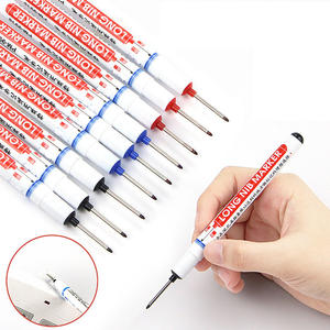 Red <b>Black</b> Blue Green Ink Long Head <b>Permanent</b> <b>Markers</b> Woodworking Deep Hole <b>Marker</b> Pen Flat Brush Tip Odorless - Product Image 2