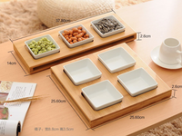 Plateau en bambou moderne de haute qualité, grande taille, plateau de rangement portable sur mesure pour la cuisine, la table, le bureau