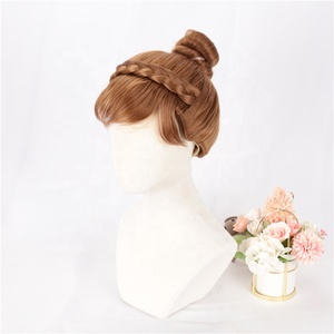 <span class=keywords><strong>Parrucca</strong></span> congelata all'ingrosso Cosplay 30cm corto marrone bianco misto Anna Anime Peluca parrucche sintetiche per capelli Cosplay - Product Image 5