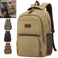 Sac à dos vintage en toile pour ordinateur portable, grande capacité, multi-poches, pour voyage et école, personnalisable avec logo, vente en gros usine