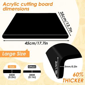 Trend Transparent Nature Color <b>Acrylic</b> Cutting Board 45x35x3CM Eco-Friendly Rectangle Kitchen Non-Slip Fruit Chopping <b>Block</b> - Product Image 2