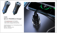 Chargeur de voiture mini USB double 12V 2.4A en alliage d'aluminium, adaptateur de charge rapide pour téléphones mobiles