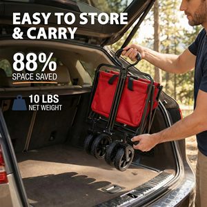 CZFIT Custom Adjustable Portable Collapsible Folding Outdoor Garden Zipper Open Sideways <b>Trolley</b> Beach Picnic Camping Wagon Cart - Product Image 6