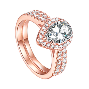 2 pezzi di lusso argento <span class=keywords><strong>Wonder</strong></span> Woman Set anello nuovo argento Sterling zircone esagonale per anniversario festa di matrimonio - Product Image 4