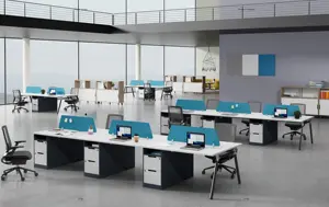 Gabinete para móveis de escritório 6x6, estação de trabalho de linha reta