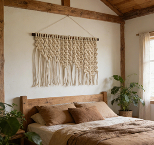 Tapisserie murale en <span class=keywords><strong>macramé</strong></span> à franges bohèmes, décoration artistique pour la maison, décoration pour chambre à coucher - Product Image 1