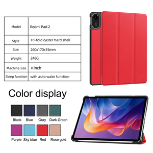 Custodia intelligente in pelle a tre ante in pelle per <span class=keywords><strong>Xiaomi</strong></span> <span class=keywords><strong>Redmi</strong></span> Pad 2 11 2025 SE <span class=keywords><strong>10</strong></span>.61 7 custodia rigida protettiva per Tablet - Product Image 2