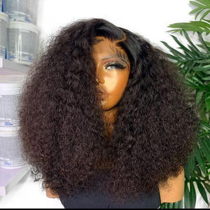 Nuevas pelucas de línea de cabello texturizado 4C Cabello rizado de bebé Bordes naturales Piel derretida HD Pelucas frontales de encaje Pelucas de cabello humano Yaki rizado - Product Image 4