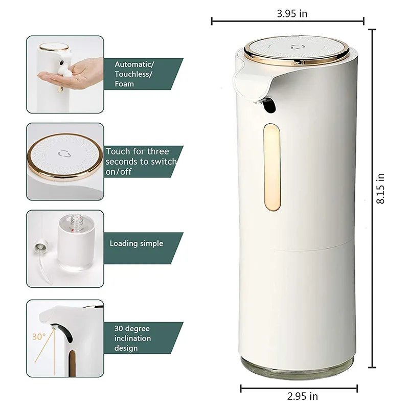 مباشرة مصنع تعزيز هدية اليد غسل touchless OEM ODM التلقائي USB قابلة للشحن الكحول البخاخ السائل موزع سائل الصابون