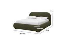 Lit plateforme rembourré en tissu bouclé rétro français, lit moderne taille King ou Queen pour chambre principale, hôtel, salle d'exposition, mobilier de maison