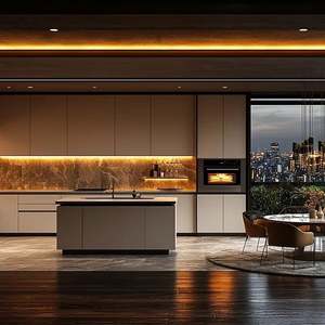 Armoires de cuisine en acier inoxydable ignifuge de luxe Yaman à vendre Cuisine modulaire avec évier Design de cuisine contemporain complet - Product Image 1