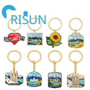 Porte-clés personnalisé en émail, motif Cœur, Souvenir de voyage, USA, Salt Lake City, Temple, Utah, Vente en gros - Product Image 1