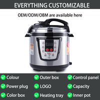 Cuisinière à pression électrique multifonctionnelle en acier inoxydable 6L 1000W, 20 en 1, cuisinière à pression numérique, cuiseur vapeur