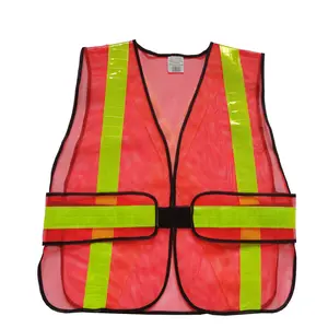 Benc Breathable and Neon Orange Mesh Fabric Light Weight High Visibility Reflective Safety Vest