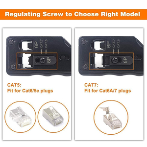 เครื่องมือจีบสายแลนอุตสาหกรรม Fangbei สำหรับสาย RJ11/RJ45 Cat6a/Cat7 แบบ OEM EZ Pass พร้อมฟังก์ชั่นปอกสาย - Product Image 2