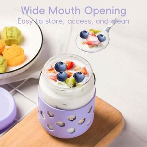 Classic Style Glass Oatmeal Cup with <b>Insulated</b> Silicone Sleeve Airtight Storage Jar for Portable Milk Yogurt Kitchen Essential - Product Image 6