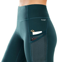 Rpet Tissu Recyclé Nude Feeling Pantalon Court Durable Avec Poche Pour Téléphone Taille Haute Mesh Workout Gym Capri Leggings