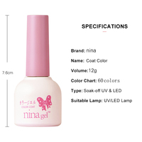 Ensemble de vernis à ongles en gel Nina 2021, marque privée, vente en gros, 60 couleurs, vernis émail, kits d'art des ongles pour filles, LED, durcissement en 30 secondes, longue durée
