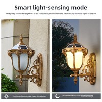 Lampe murale solaire extérieure de style européen, étanche IP65, modèle fleur papillon, 36 LED, 3500K blanc chaud, 12-16h