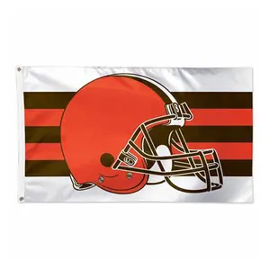 Drapeau personnalisé NFL AFC Cleveland Browns n'importe quelle taille n'importe quelle conception 3x5ft simple Double face imprimé Polyester Sports Club drapeau bannière